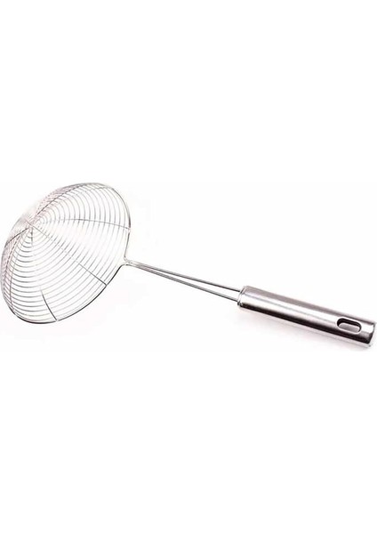 Metal Kevgir, 14-16 cm Çap, Uzun Saplı, Mutfak Süzgeci, Gümüş (14 Cm)