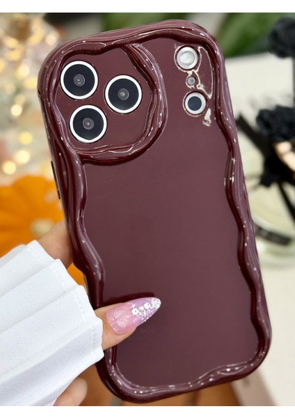 Iphone 17 Promax Uyumlu Darbe Önleyici Dalgalı Bordo Antişok Silikon Kılıf fiyatları