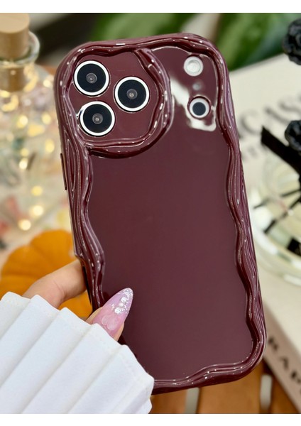 Iphone 17 Promax Uyumlu Darbe Önleyici Dalgalı Bordo Antişok Silikon Kılıf fırsatları