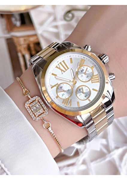 Çift Kol Metal Kordon Analog Sevgili Saatleri Özel Kutuda Şık Tasarım