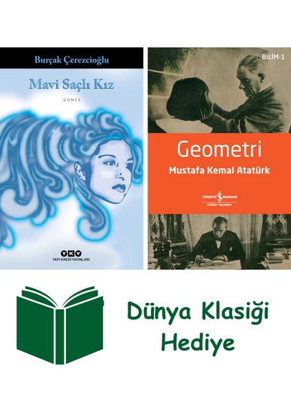 Mavi Saçlı Kız + Geometri + Dünya Klasiği Hediye