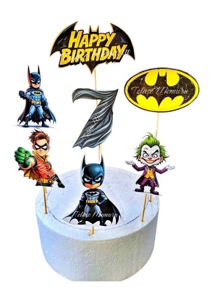 7 Yaş Batman Doğum Günü Pasta Süsü - Batman (Yarasa Adam) Pasta Süsü ve Doğum Günü Konsepti