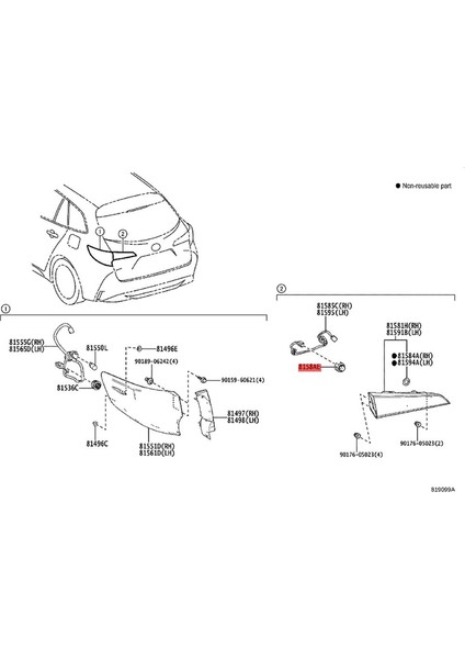 8158A-12260 Prius Için Arka Stop Lambası Rr Işık Kaynağı Modülü (Yurt Dışından) fiyatları