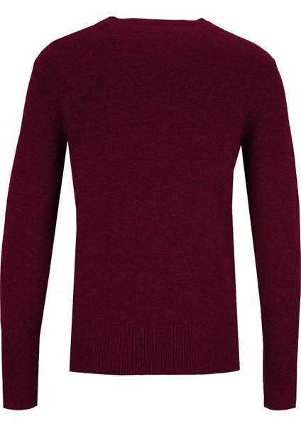 Bisiklet Yaka Basic Düz Bordo Kazak Kadın M5WL-KZK1077 fiyatları