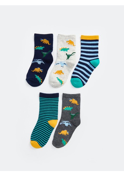 Yeni Sezon Desenli Erkek Çocuk Soket Çorap 5'li