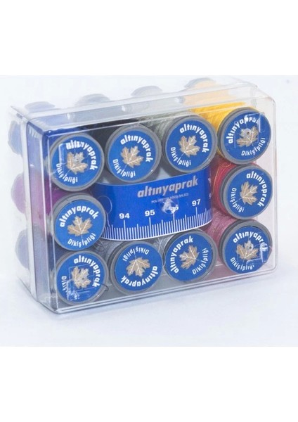 Altın Yaprak Mezuralı Dikiş Ipliği Seti 10'lu Kutulu ( Lisinya )