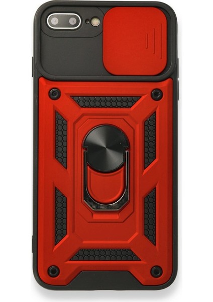 iPhone 7 Plus Kılıf Tam Koruma Sağlayan Kamera Sürgülü Sert Silikon Kapak Ryc/pars Yüzüklü