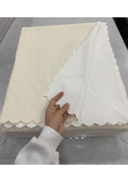 Soft Dokulu Kaymaz Tabanlı Koltuk Örtüsü Ekru ( 200X 170 cm) fiyatları