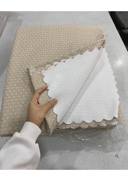 Soft Dokulu Kaymaz Tabanlı Koltuk Örtüsü Bej ( 200X 170 cm) modelleri