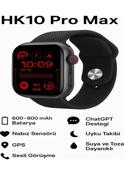 HK10 Pro Max – Şık Tasarım, Güçlü Pil, Gelişmiş Sağlık Takibiyle Akıllı Saat Deneyimi