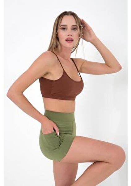 Kadın Bra Spor Sütyeni Poliamid Malzeme U Yaka Kolsuz Konforlu Tasarım Terra