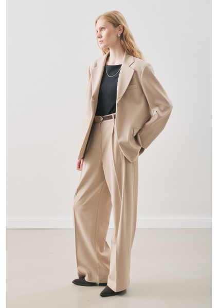 Dına Pile Detaylı Pantolon Bej fiyatları