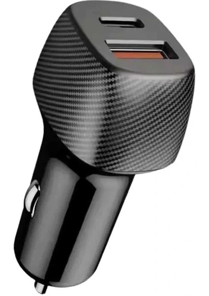 Araç Içi Şarj Cihazı 38W Güç Kapasiteli Type-C Girişli Araba Çakmaklık