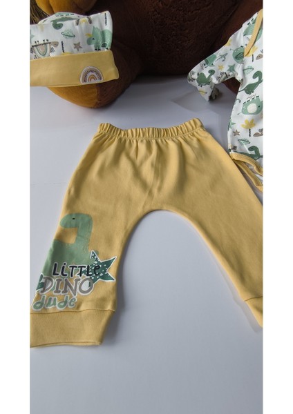 Erkek-Kız Bebek Omuz Genişletmeli Çıtçıtlı Body Pijama Bere Takımı, %100 Pamuk , Modern Tasarım fırsatları