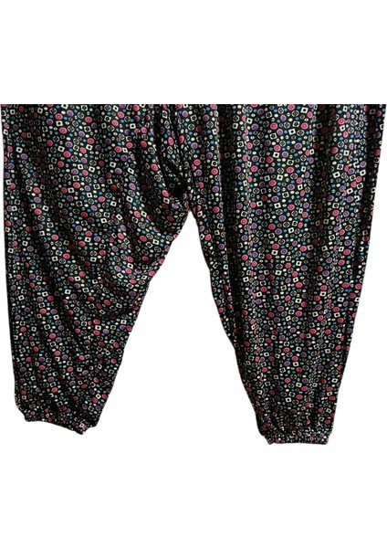 Kadın Bayan Battal Büyük Beden Jarse Kumaş Bel Lastikli Sağ Yan Tek Gizli Fermuarlı Cepli Eşofman Altı Şalvar Bol Rahat Kalıp 80 Ile 120 Kiloğrama Kadar Olur Standart Beden