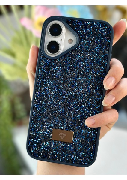 Iphone 16 Uyumlu Elmas Tasarımlı Taşlı Işıltılı Parlak Pırlanta Silikon Kılıf