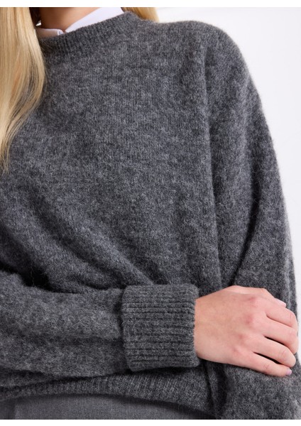 Yuvarlak Yaka Standart Antrasit Kazak Kadın VITO18EH25ACIECH fırsatları