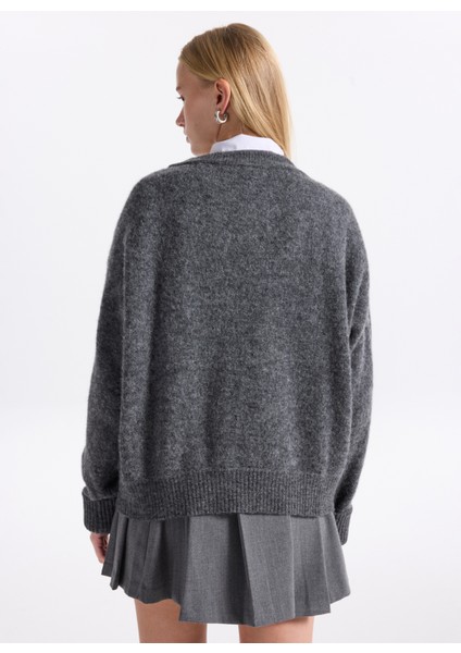 Yuvarlak Yaka Standart Antrasit Kazak Kadın VITO18EH25ACIECH indirimleri