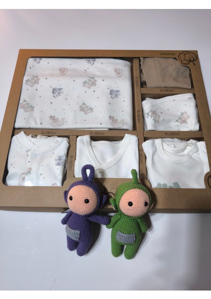 Kız-Erkek Yeni Doğan Hastane Çıkışı % 100 Organik Pamuk Kutulu 10'lu Full Takım Koala
