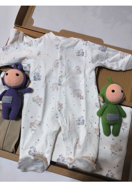 Kız-Erkek Yeni Doğan Hastane Çıkışı % 100 Organik Pamuk Kutulu 10'lu Full Takım Koala indirimleri