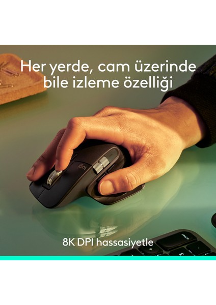 Mx Master 3s Bluetooth Edition Performans 8000 Dpı Optik Sensörlü Sessiz Kablosuz Mouse, Siyah