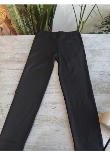 Unisex Çocuk Termal Alt Içlik Tayt Fırçalanmış Iç Yüzey Pamuklu Esnek Sıcak Konforlu Kışlık Siyah