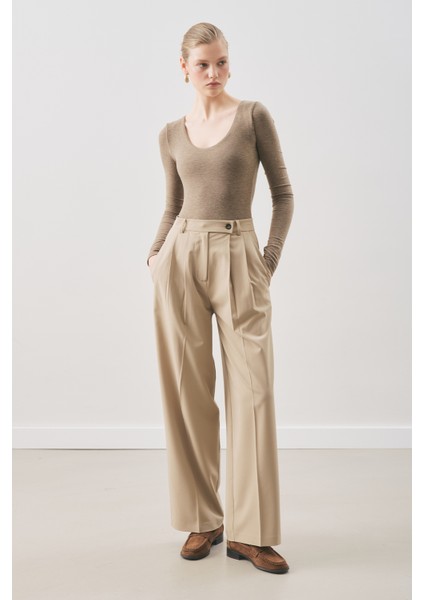 Classıc Pileli Pantolon Çağla modelleri