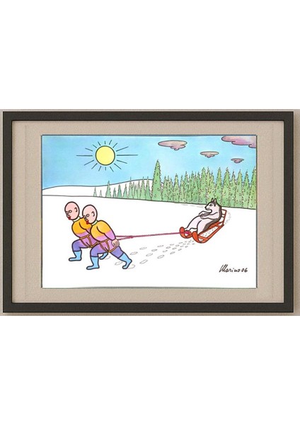 Marino Tarizzo 29X21CM Orijinal Karikatür Tablo