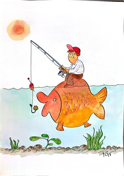 Vladimir Pavlik 43x30cm Orijinal Karikatür Tablo modelleri