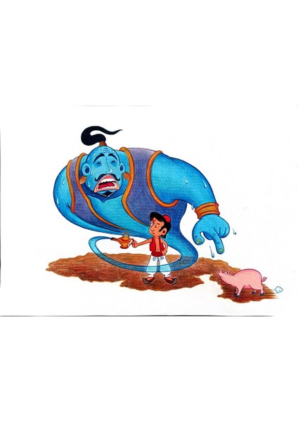 Benjasit Tumying 43x30cm Orijinal Karikatür Tablo modelleri