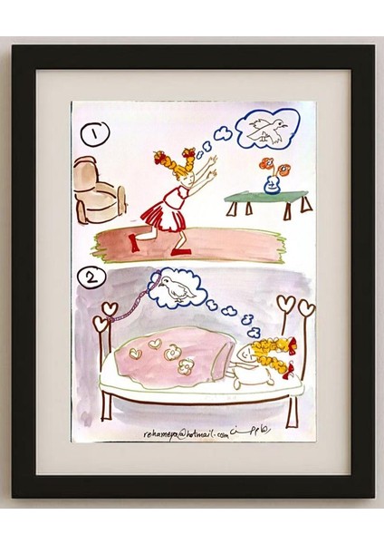 Reham Hassan Mohsen 29X21CM Orijinal Karikatür Tablo