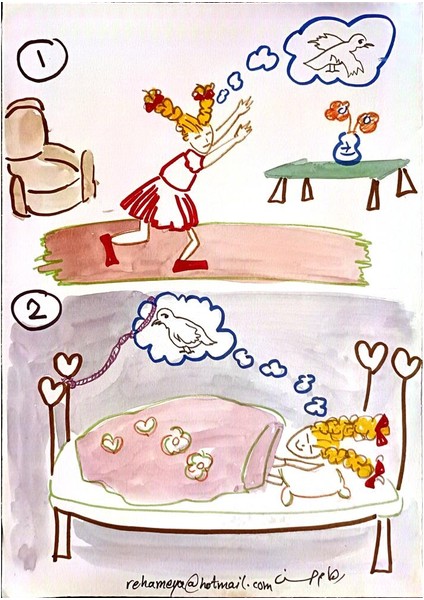 Reham Hassan Mohsen 29X21CM Orijinal Karikatür Tablo modelleri