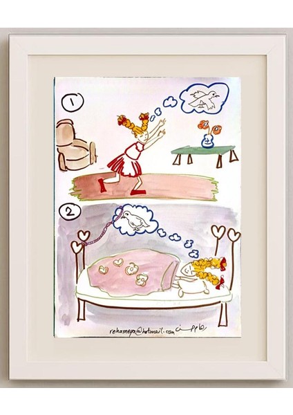 Reham Hassan Mohsen 29X21CM Orijinal Karikatür Tablo fırsatları