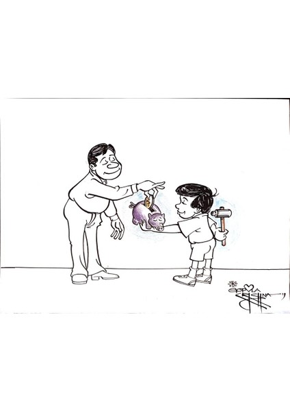 Vendra Gopalaksrishna 29X21CM Orijinal Karikatür Tablo modelleri