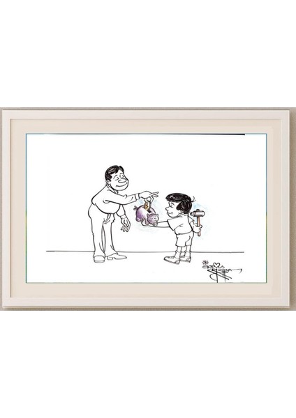 Vendra Gopalaksrishna 29X21CM Orijinal Karikatür Tablo fırsatları
