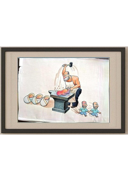 Feng Gui Bo 43x30cm Orijinal Karikatür Tablo