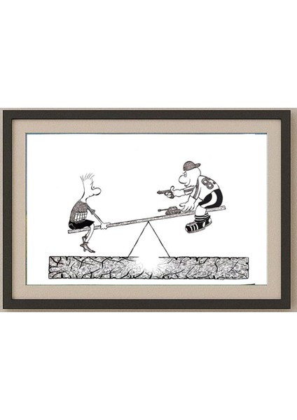 Lupu Marian 29X21CM Orijinal Karikatür Tablo