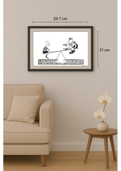 Lupu Marian 29X21CM Orijinal Karikatür Tablo fiyatları