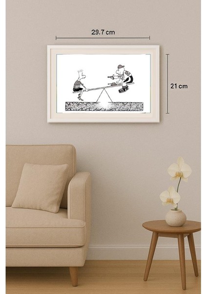 Lupu Marian 29X21CM Orijinal Karikatür Tablo indirimleri