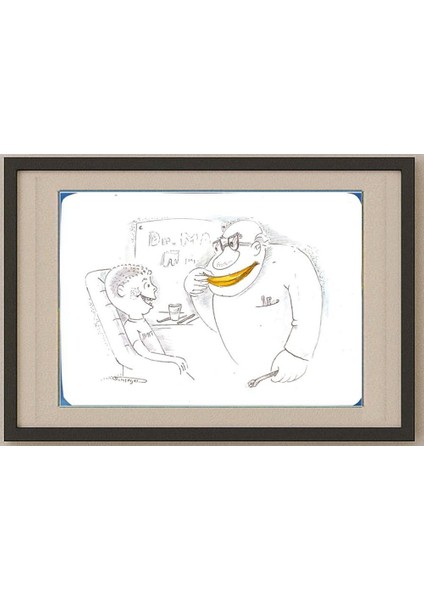 Wolfgang Schlegel 29X21CM Orijinal Karikatür Tablo