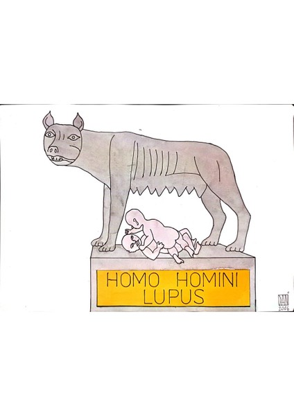 Mihai Dinulescu 29X21CM Orijinal Karikatür Tablo modelleri