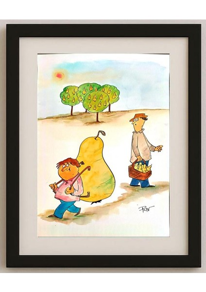 Vladimir Pavlik 43x30cm Orijinal Karikatür Tablo