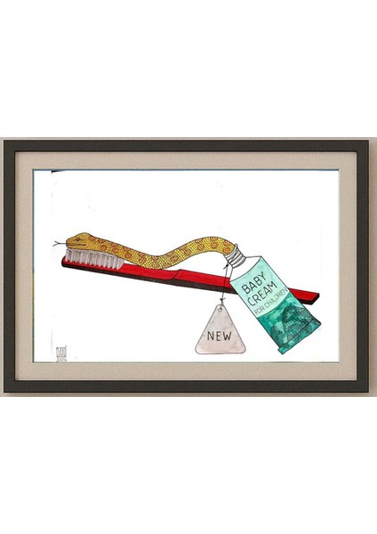 Mihai Dinulescu 29X21CM Orijinal Karikatür Tablo