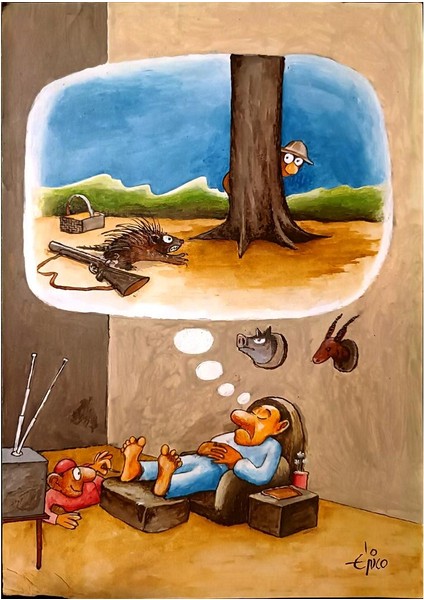 Erico Junqueira Ayres 29X21CM Orijinal Karikatür Tablo modelleri