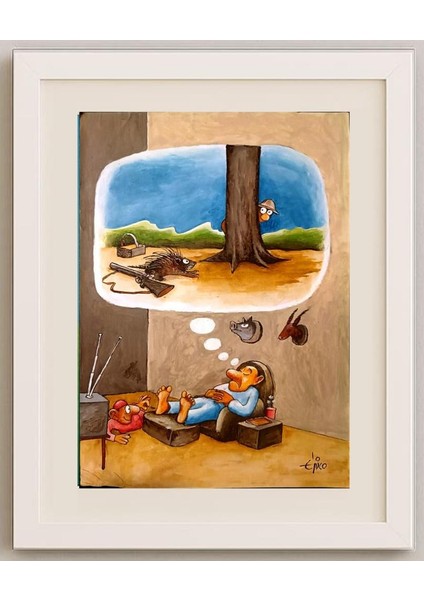 Erico Junqueira Ayres 29X21CM Orijinal Karikatür Tablo fırsatları