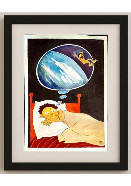 Babilig 29X21CM Orijinal Karikatür Tablo