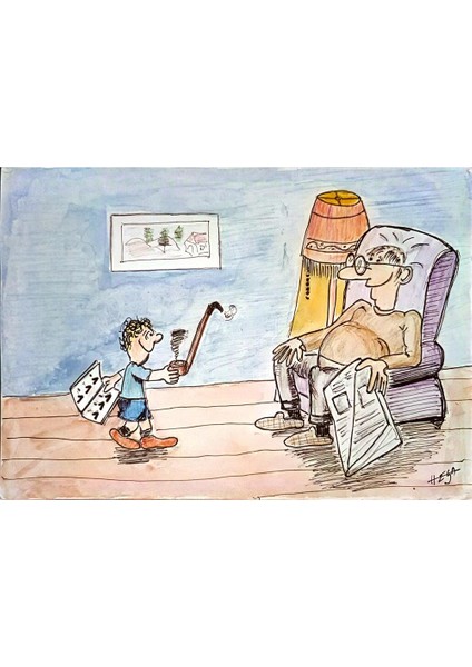 Nedeljko Deretic 29X21CM Orijinal Karikatür Tablo modelleri