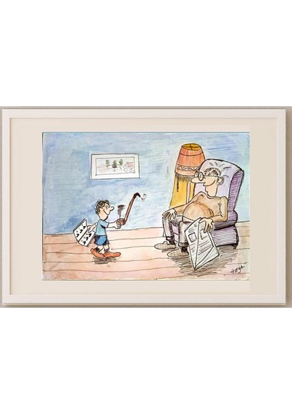 Nedeljko Deretic 29X21CM Orijinal Karikatür Tablo fırsatları