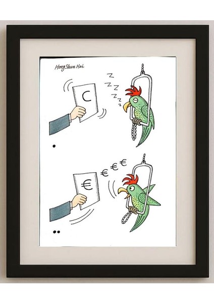 Hong Shun Hai 29X21CM Orijinal Karikatür Tablo