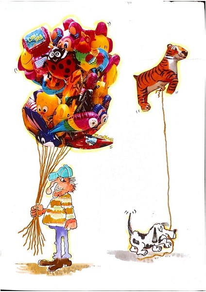 Serafim Bakoulis 29X21CM Orijinal Karikatür Tablo modelleri